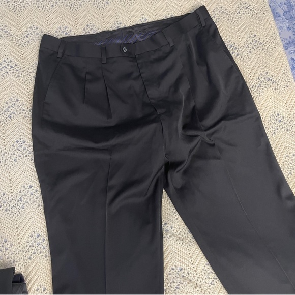 4 Pair GS Perfect Fit 46x28 Work Pants Blue Gray Pleated Front Double Button - Picture 10 of 16